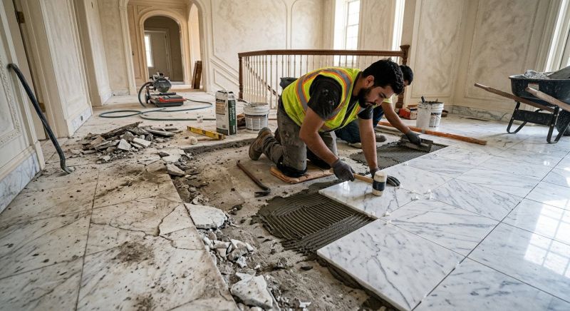Marble Floor Replacement in Alpharetta, GA